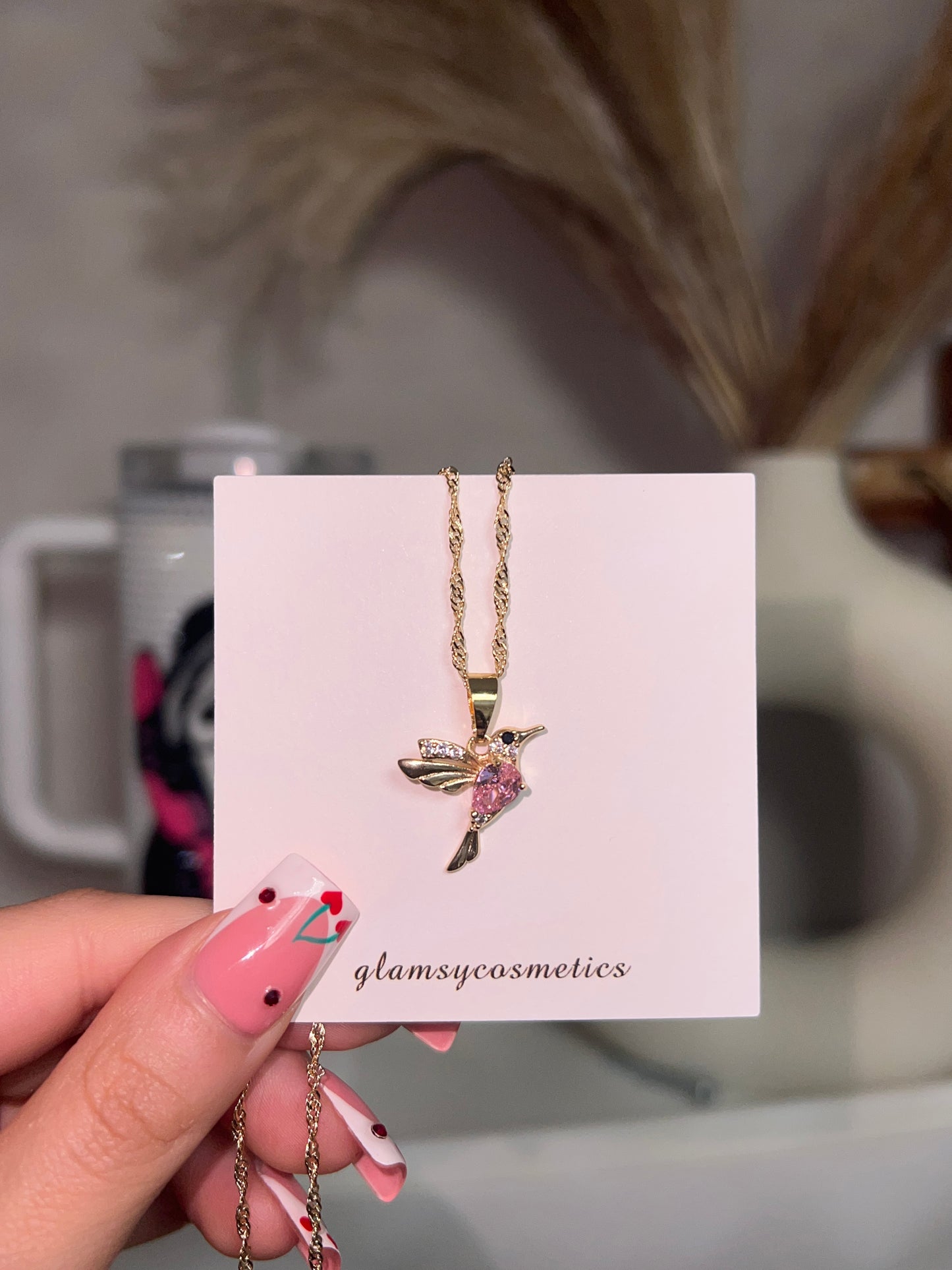 Pink Birdy Necklace